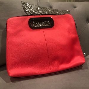 BCBGMAXAZRIA Neon Cutout Clutch Bag